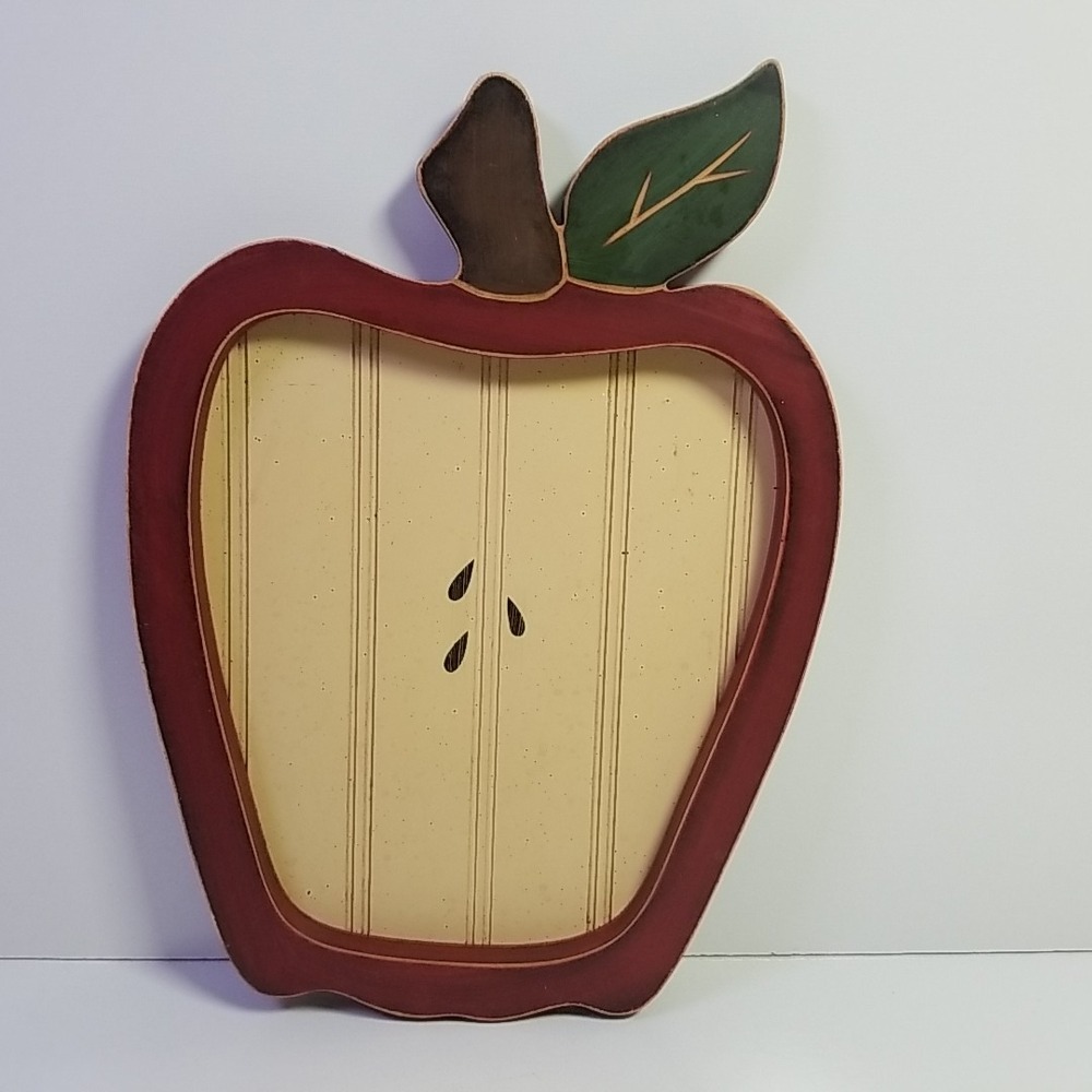 Vtg 90s Style Wooden Apple  Sign Decor "Tender Heart" Cottagecore, Farm, Rustic